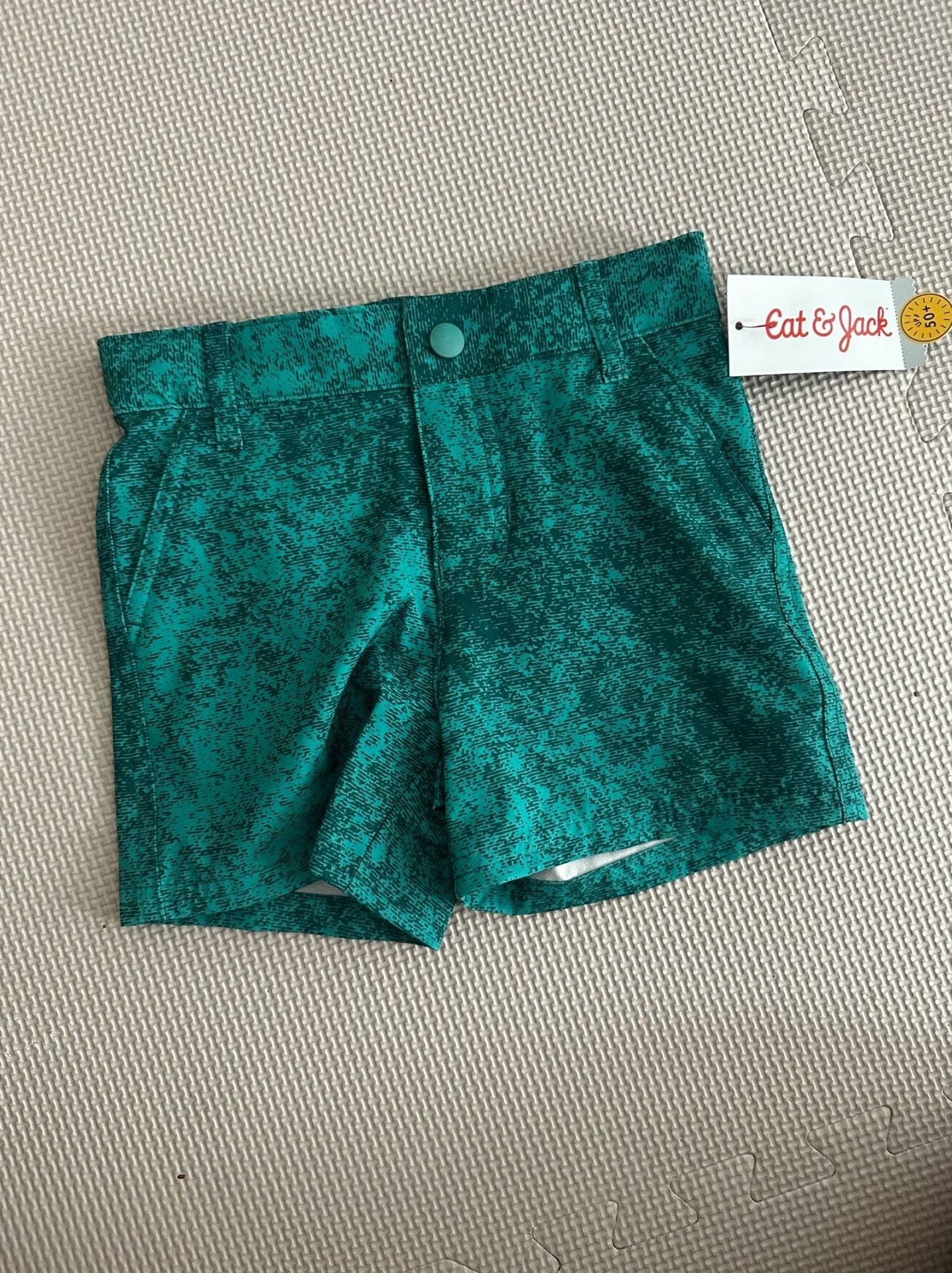 Cat & Jack Toddler Boys' Green Abstract Print Swim Trunks